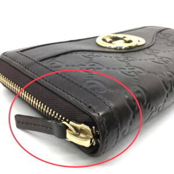 Gucci Shima Leather Long Zip Around Wallet Brown - Picture 9 of 9